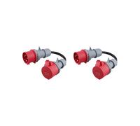 2X 5 Pin Red 32A Male to 16A Female CEE-Adapter Gen Ev Charger Extension Cord Connector 400V Outlet