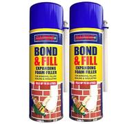 2x 500ml Bond and Fill Expanding Foam Spray, Expanding Gap Filler for Insulation and Sealing, For Cracks, Holes and Gaps