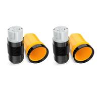 2X 50AMP RV Power Cord Twist Lock Plug with Boot Locking Cover 125/250V Female Locking Shore Replacement Inlet