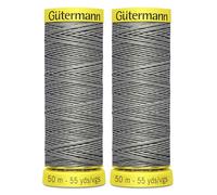 2X 50m Gutermann Linen Thread, 5905 Medium Grey - Bundled by GetInStyle Shop