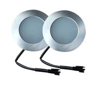 2x 50mm Cooker Range Hood Light LED 40mm Hole 12V DC Mini Smoke Ventilator Lamp Bulb Cupboard Shelf Bathroom Mirror(SM Connector,Warm White 3000K)