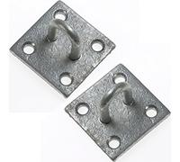 2x 50mm Galvanised Steel Staple on Face Plate-Wire Rope Lashing Cable Loop Mount