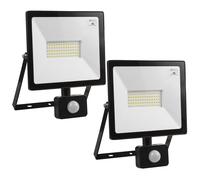 2x 50W Floodlight LED Motion Sensor IP44 Light Security Energy Saving Outdoor HQ [EEK: F]