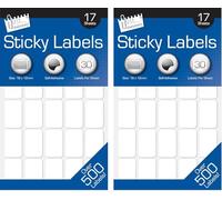 2X 510 Just Stationery 19x12mm Sticky Labels - White - Bundled by GetInStyle Shop