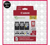 2x 540L Black / 1x 541XL Colour Photo Valuepack - For Canon PIXMA Printers