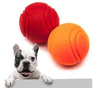 2x 5cm Dogs High Bouncing Rubber Ball - Solid Core - Interactive Training, Virtually Tough Indestructible Dog Toys for Boredom, Bouncy, Strong Balls, Fetch Play, Teething (2 inches, Red & Orange)