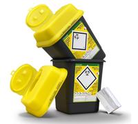 2x 5L Sharps Waste Bin Container Pre-Injection Disposal Kit + 100pc Wipes | Twin Pack Large Capacity Kit, Isopropanol Wipes Included, Ideal for Needles, Syringes, Lancets, Scalpels, Medical Sharps