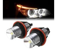 2X 5W LED Angel Eyes Bulb Halo Ring Marker Lights Compatible with BMW 5 6 7 Series X3 X5 E39 E53 E60 E61 E63 E64 E65 E66 E87 E83 E53 Xenon White