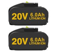 2x 6.0Ah Replacement for Worx Battery 20V Compatible with Worx Cordless Power Tools WA3551.1 WA3551 WA3572 WA3553 WA3760 WA3881 WX390 WX176 WX178 WU268 WX166.4 WX372.1 WX800 WG259E