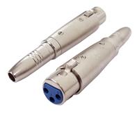 2x 6.35mm 1/4" Stereo Female Jack To 3 Pin XLR Socket Cable Adapter TRS Microphone