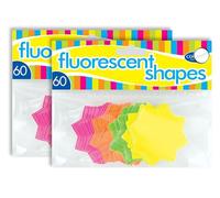 2X 60 Fluorescent Neon Card Stars 6cm - Bundled by GetInStyle Shop