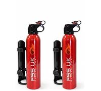2X 600 G ABC Dry Powder FIRE Extinguisher with Bracket Ideal for Homes Kitchen Workplace Offices Warehouses GARAGES Restaurants. 21B