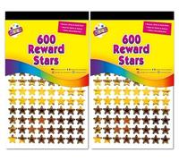 2x 600 Reward Star Stickers - Silver, Gold, Bronze - Home School Teacher Good Work - Bundled by Smart Cutie