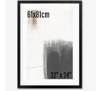 2x 61x81cm Black Picture Frame Wall Photo Frame with Acrylic Plexiglass Photos Canvas Pictures Frame for Home Decoration