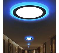 2X 6W Dual Colour LED Recessed Panel Light Cool White Blue Ring Mains 240V Spotlight Down Lighting Slim Edge Lit Halo Energy Saving (2X)