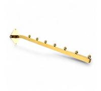 2x 7-Ball Wall-Mounted Sloping Display Arm Golden Shiny 460mm | Strong Garment Hanging Bar for Clothing Display