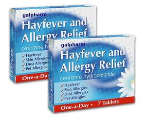 2X 7 Galpharm Cetirizine 10mg Hayfever and Allergy Relief Tablets - Bundled by Smart Cutie
