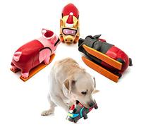2x 7 inches Long PIG Squeaky Dog Toys - LATEX Chew Toy for Dogs - 3 Designs - Interactive, Puppy Toys, Festive Pigs Honk, Doggy Gifts (Assorted (Pack of 2), Ski Design)