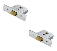 Loops 2x 76mm Flat Mortice Door Security Latch Fire Door Rated Satin Chrome Loops Multicolor