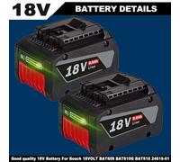 2X 8.0Ah For Bosch Professional GBA 18V Lithium-Ion Battery BAT609 BAT620 BAT610