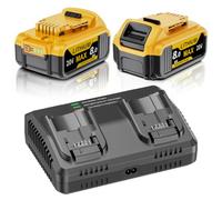 2X 8.0Ah Replacement for Dewalt 20V Battery | Compatible with DCB180 DCB181 DCB182 DCB184 DCB185 DCB101 DCB107 DCB112 DCB105 DCB115 DCB201 DCB203 Series Cordless Tools