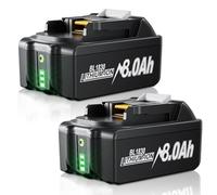 2x 8000mAh Replacement Battery for Makita 18V Batteries Lithium-Ion Battery for Makita 18V Compatible with BL1860 BL1850 BL1840 BL1820 BL1815 BL1835 BL1845 BL1830 BL1850B With LED Indicator