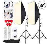 2X 85W Dimmable Led Softbox Lighting Kit Remote Light Stand