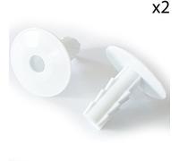 2X 8mm White Single Cable Bushes Feed Through Wall Cover Coaxial Hole Tidy Cap