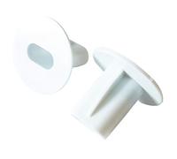 2x 8mm White Twin/Double Shotgun Cable Entry Bushes/Grommets - Feed Through Wall/Brick Cover - Coaxial/Satellite Hole Tidy Plate Caps - CCTV/DVR