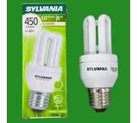 2x 8W (=42W) Sylvania Stick CFL Light Bulb Edison Screw 2700K Low Energy E27 ES [EEK: A]