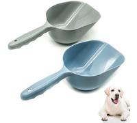 2X 9” Food Scoops for Dog Treat Storage Container - Dogs, Cats, Rabbits, Ferrets, Birds - Use with Pet Feed Storages, Container, Pets Feeding bin - Portable, Travel, Lightweight (Blue & Grey)