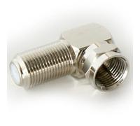 2X 90 Degree F Type Screw Connector Adapter Sat Coax Right Angled Plug To Socket