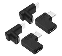 2X 90 Degree Right & Left Upward & Downward Angled 90 Degree USB-C USB 3.1 Type-C Male to Female Extension Adapter
