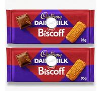 2x 95g Milk Biscoff Chocolate Bar, Creamy Milk Chocolate with Crunchy Caramelised Biscuit Pieces, Unique Flavour Combo - Bundled by GetInStyle Shop