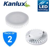 2x Kanlux GX53 LED Light Bulbs 9W Warm White 3000K 720lm Disc Lamp Non Dimmable