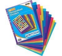 2X A4 Extra Wide 10 Part Personalised Polypropylene Dividers