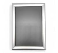 2x A4 Silver Snap Frame - Anti-Glare PVC Cover - Aluminium Poster Holder for Indoor/Outdoor Use - Portrait or Landscape Orientation