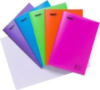 2X A5 Strong Plastic Notepad Feint Ruled 80 Page Lined Paper Exercise Notebook with Bright Cover