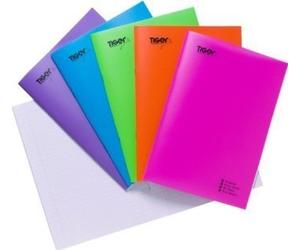 2X A5 Strong Plastic Notepad Feint Ruled 80 Page Lined Paper Exercise Notebook with Bright Cover