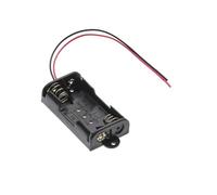 2x AA 3V Battery Holder Case with Leads - Plastic Storage Box with Wires 150mm for DIY. Compatible with (2 Slot x 1.5V) Batteries