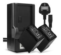 2x AC-VQV10 BC-TRV Battery & LCD Smart Charger for Sony HDR-PJ510 HDR-CX610E