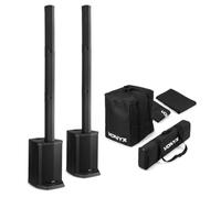 2x Active Bluetooth Column PA System with Carry Bags, 320W Pair of Column Array Speakers, USB Playback, 2 Channel Mixer, Reverb, Stereo Pairing for Singers DJs Church
