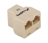 2X AD-RJ45-2RJ45-OU distributor brown RJ45 socket x2, RJ45 plug x1 LANBERG