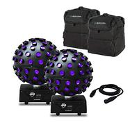 2x ADJ Starburst LED Revolving Mirrorball Effect Light Bundle inc Bags