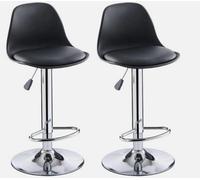 2X Adjustable Breakfast Bar Stools Swivel Gas Lift Chair Kitchen Cafe Pub