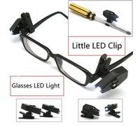 2X Adjustable LED Reading Night Light Clip On Glasses Spotlight Lamp
