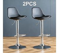 2X Adjustable Swivel Breakfast Bar Stools With Gas Lift Kitchen, Cafe, Pub Chairs