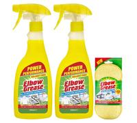 2X All-purpose Degreaser Spray- 2X 500 ml- Effective Cleaner Formula for Kitchen, Fabric, and Metallic Surfaces with Elbow Scrubbing Pad