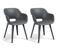 Keter Outdoor Chairs Akola 2 pcs Grey NEW