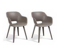 2x Allibert Outdoor Chairs Akola Garden Dining Chair Seating Multi Colours